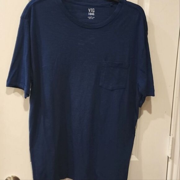 VTG 1946 Negative Slub Pocketed Crew Neck Men's T-Shirt - Picture 3 of 4